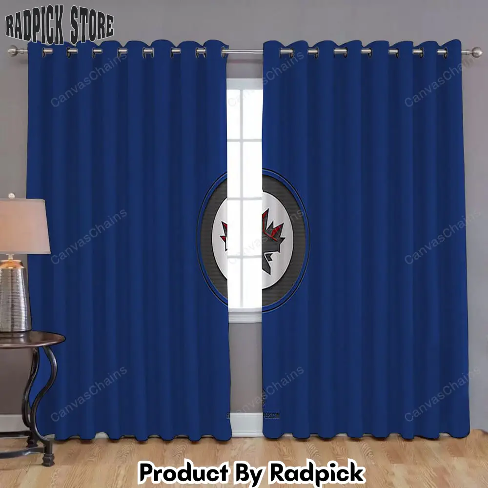Radpick winnipeg jets window curtains blue canadian hockey team winnipeg jets curtains living room curtains for window rp85223
